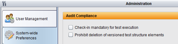 TestBench check-in mandatory for test execution option