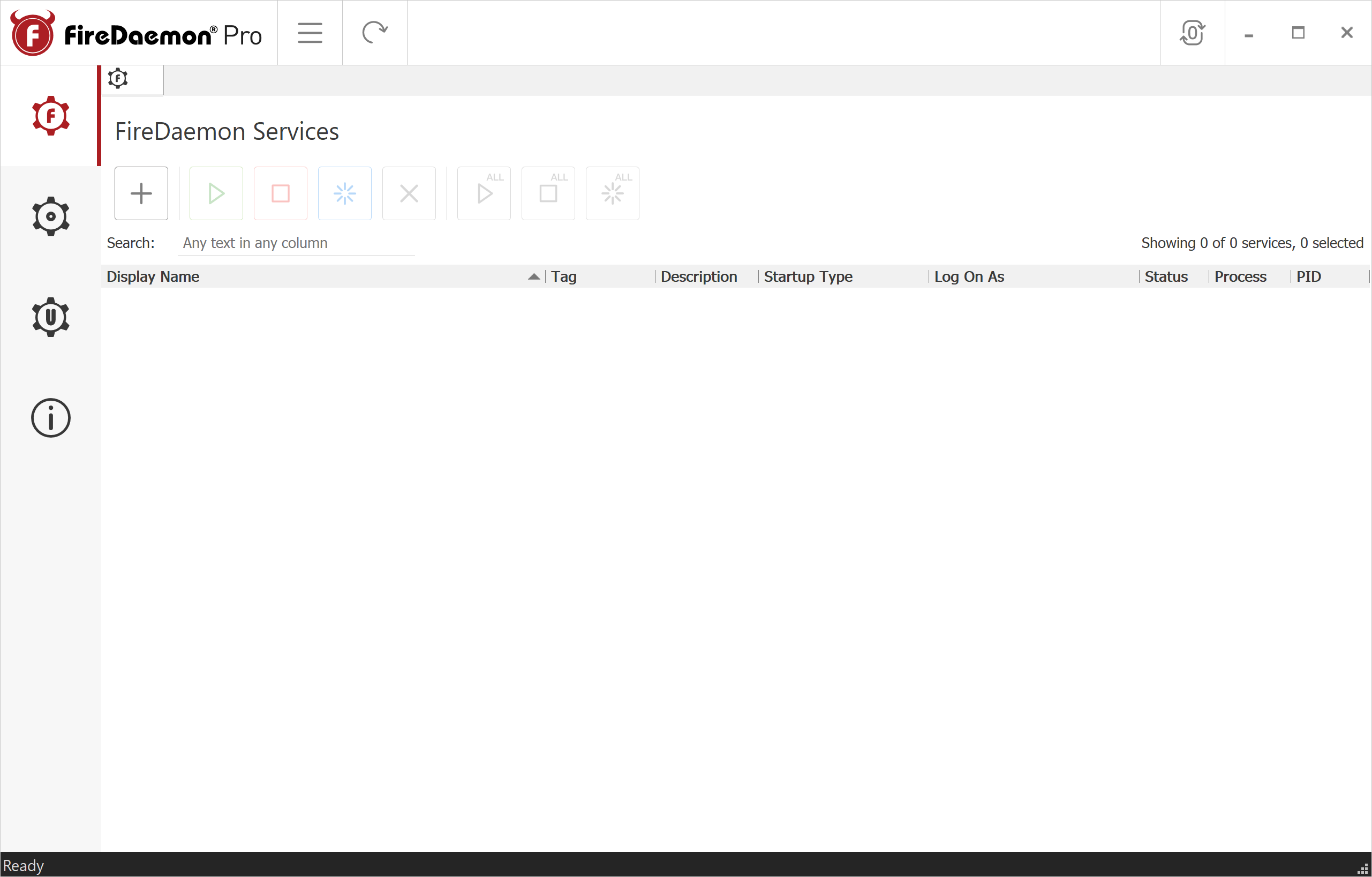 FireDaemon GUI Initial