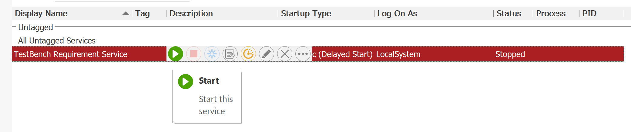 FireDaemon GUI Start Service