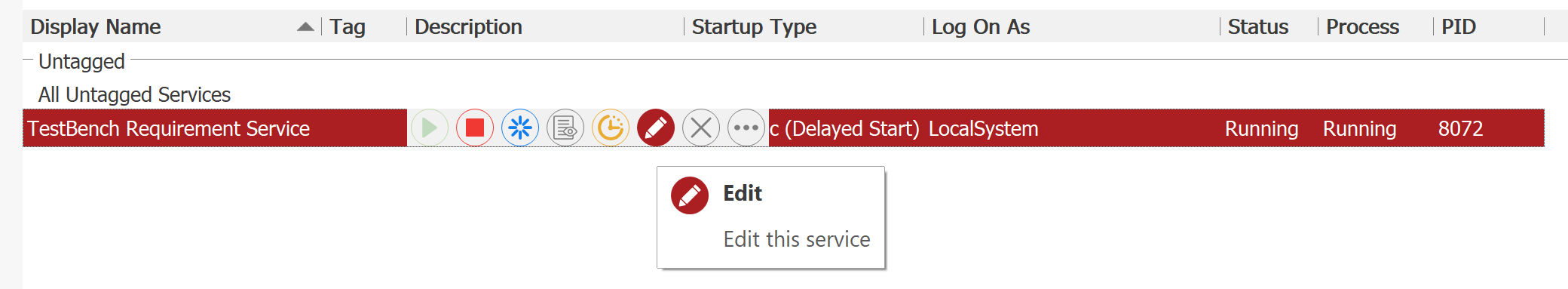 FireDaemon GUI Edit Service