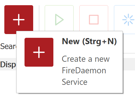 FireDaemon GUI New Button