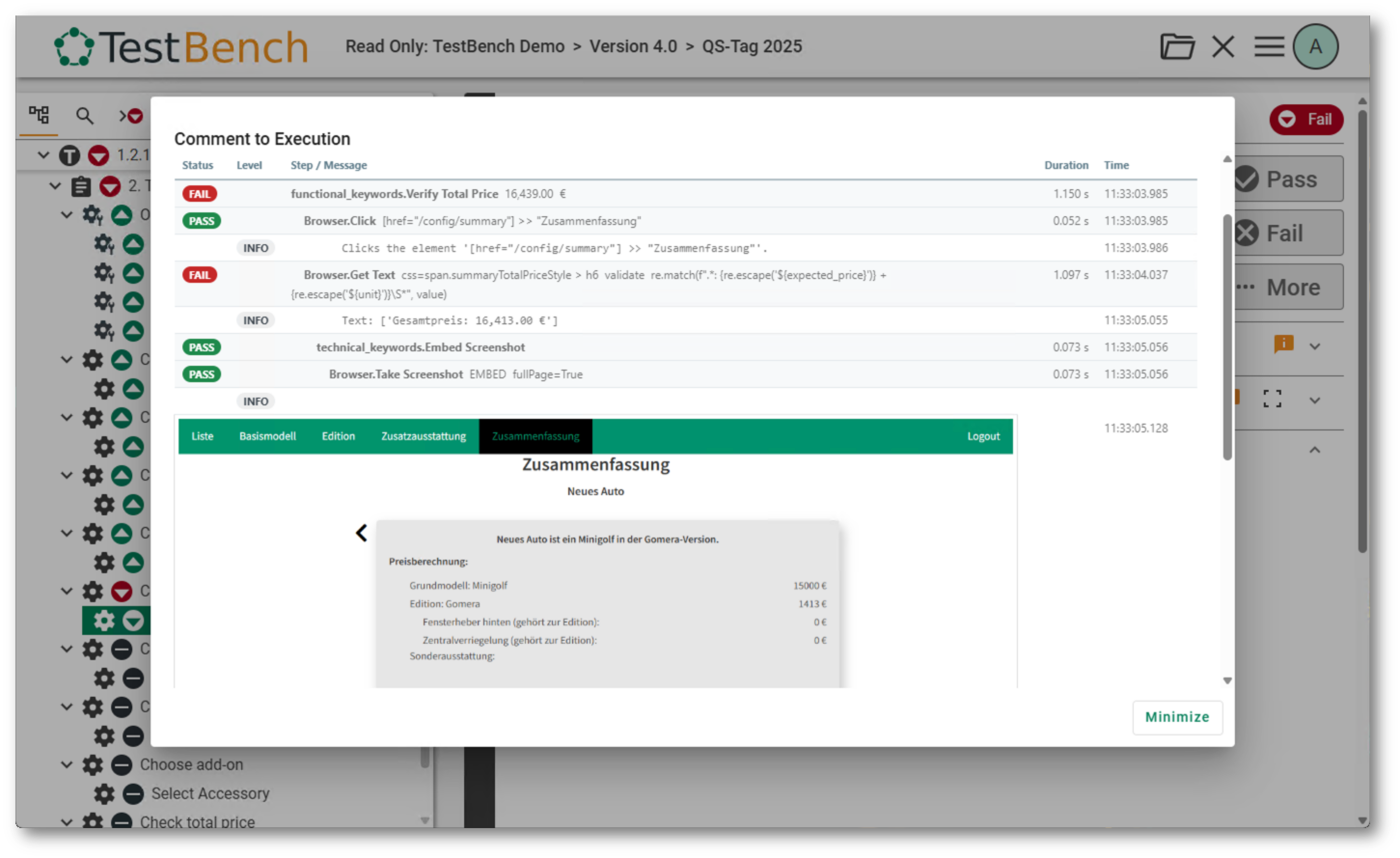 Keyword Execution Log in iTORX