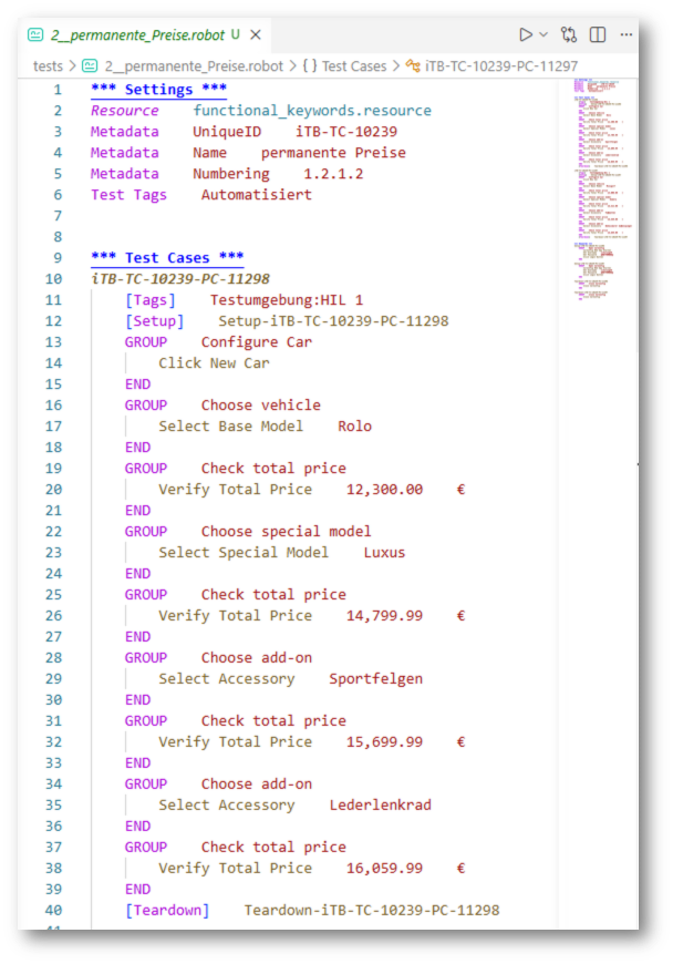 Generated Robot Framework Suite